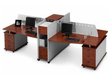 خلايا عمل 86 وحدة عمل مكتبية رباعية (Workstation) – مقاس 120 × 60 × 110 سم (خشب x خشب)