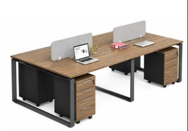 وحدة عمل مكتبية مزدوجة (Workstation) – مقاس 120 × 60 × 110 سم (خشب × حديد)
