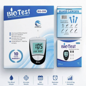 بايو تيست طقم عرض السكري المتكامل والشامل من BioTest (طراز BG-208) 10 سنين ضمان