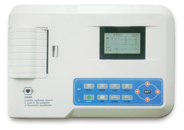 جهاز تخطيط القلب الكهربائي (ECG) 3 قنوات جهاز تخطيط القلب الكهربائي (ECG) 3 قنوات