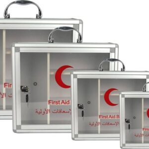 صندوق إسعافات أولية جداري مجهز بالكامل