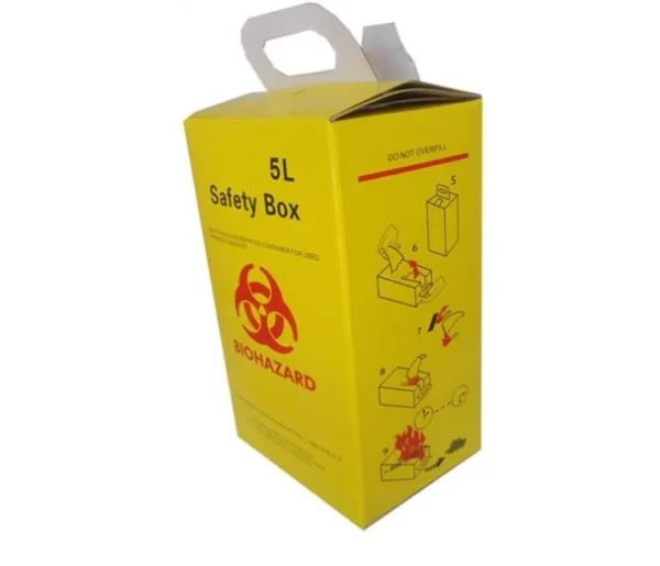 صندوق التخلص من الأدوات الحادة (Safe Box) 5 لتر صندوق التخلص من الأدوات الحادة (Safe Box) 5 لتر